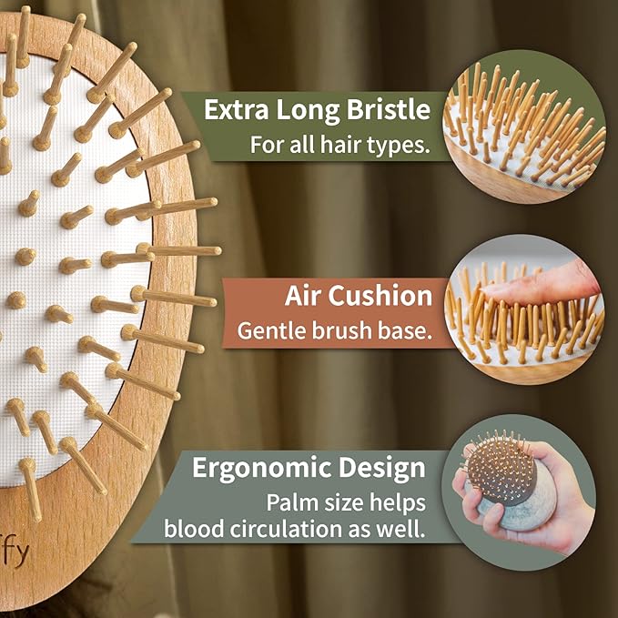 Uffy Acubrusher – 24K Gold-Plated Gua Sha Hair Brush - Ergonomic Scalp Massager for Dandruff & Hair Growth, Suitable for All Hair Types - Ideal Gift Choice in Sky Blue