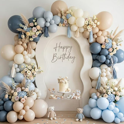 Dusty Blue Nude Beige Balloons, 12 Inch Beige Blue Blush Brown Cream Sand White - Image 6