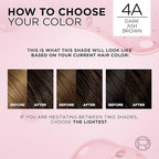 L'Oreal Paris Excellence Crème Permanent Hair Dye, Triple Care Hair Color with Pro-Keratine Complex for 100% Gray Hair Coverage, 4A Dark Ash Brown, 1 Kit
