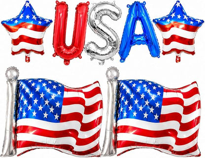 Patriotic USA&Star Flag Balloons 4th of July Independence Day Party Decor | USA by IGMaryBox