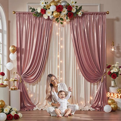 20x10FT Rose Gold Sequin Backdrop Curtain - Image 7