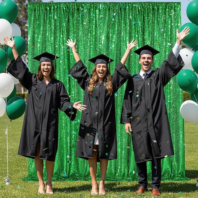 Green Sequin Backdrop Curtains-1 Panel 5FTx8FT Green Backdrop - Image 6