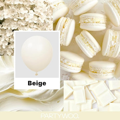 PartyWoo Beige Balloons 127pcs Different Sizes of 36 18 12 10 5 Inch Cream - Image 2
