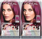 L'Oreal Paris Feria Multi-Faceted Shimmering Permanent Hair Color, 622 Fuchsia-cha, Pack of 2 Hair Dye Kit