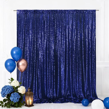 Eternal Beauty Navy Blue 3mm Sequin Backdrop 10x10 Ft by EternalBeauty
