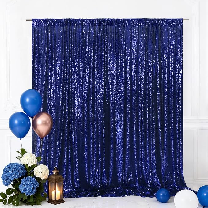 Eternal Beauty Navy Blue 3mm Sequin Backdrop 5x7 Ft by EternalBeauty