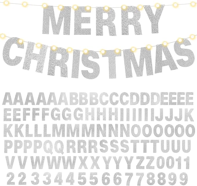 TaoBary 112 Pcs DIY Letter Kit Glitter Customizable Banner Letters Include 107 - Image 9