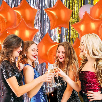20 Pcs Orange Star Balloons, 18 Inch Star Foil Balloons, Stars Shaped Balloon - Image 6