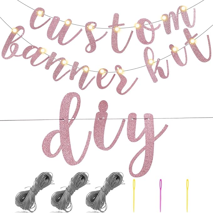 TaoBary 167 Pcs DIY Banner Kit Happy Birthday Glitter Banner Customizable - Image 3