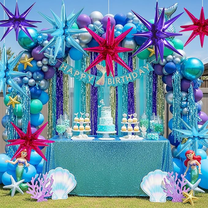 TONIFUL 8 Pcs Green and Gold Explosion Star Foil Balloon Party Decoration | 22 - Image 6