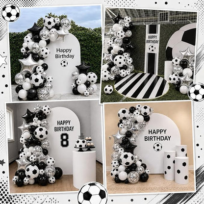 Soccer Balloons, Metallic Silver Confetti Balloons - Image 3