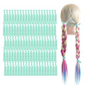 MEEDEE 100 Pack Mint Green No-Crease Soft Ribbon Hair Ties for Women - Knotted, No Damage, Ouchless for Ponytails, Yoga, and Bracelets