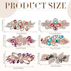 Geyoga 6 Pieces Vintage Hair Barrettes for Women Retro Flower French Pearl Crystal Rhinestones Clips Hair Pins for Women Styling Accessories(Vivid Style)