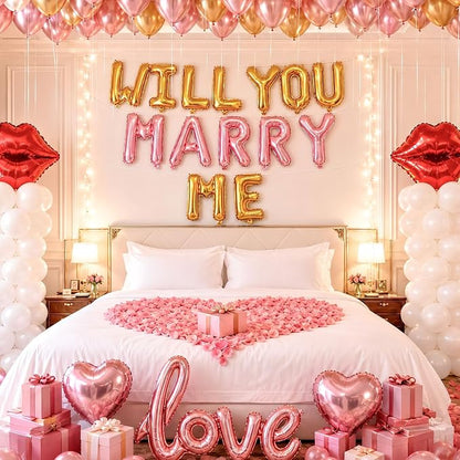 52 Pcs Letter Balloons Pink Gold Balloon Banner 16 Inch 2 Sets A- Z Alphabet - Image 5