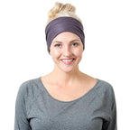 RiptGear Stretch Sport Headband for Women (Solid Gray) — Made of Non-Slip Sweat Wicking Fabric — Great for Yoga, Running or The Gym — Soft Headband That Fits Most Head Sizes — (1-Pack)