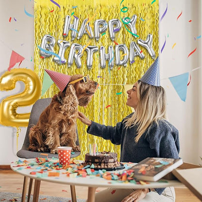 Gold Backdrop Birthday Decorations Foil Curtain Backdrop Gold Streamers Dance - Image 4