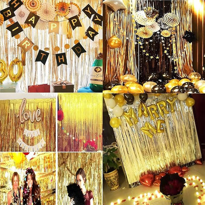 BRAVESHINE Foil Fringe Curtains | Tinsel Curtain Streamers Backdrop | 2 PCS | - Image 6