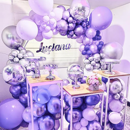 PartyWoo Metallic Purple Balloons 50pcs Chrome Purple Color 12 Inch | Balloons - Image 7