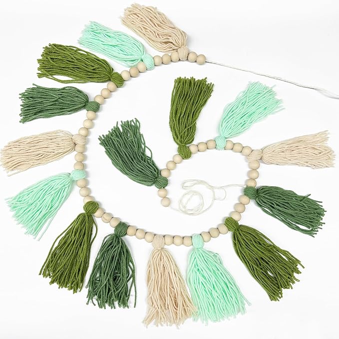 Baby Shower Burlap Pennant Banner Flag Felt Welcome Baby Sign Ombre Sage Green - Image 6