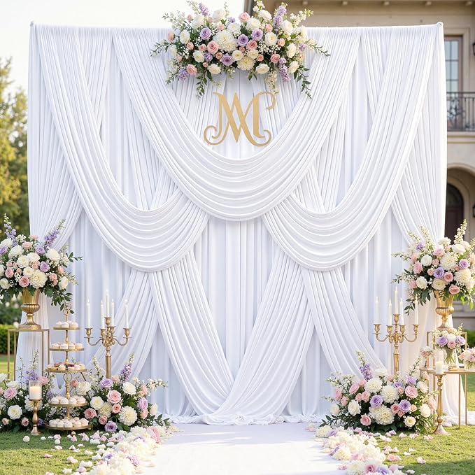 20ftx12ft Wrinkle Free White Backdrop Curtains - Image 2