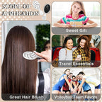 12 Pcs Volleyball Mini Detangler Brush, Mini Travel Hair Brush, Bristles Plastic Detangling Brush,No Tangle Soft Flexible Bristles for Straight, Curly, Thick Hair for Volleyball Team Gift Sport Party