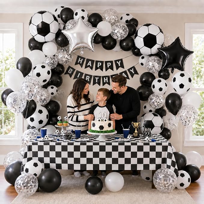 Soccer Balloons, Metallic Silver Confetti Balloons - Image 4