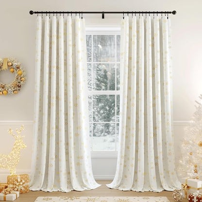 Beauoop Christmas Cream Velvet Curtains by Beauoop