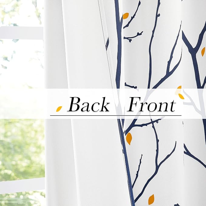 NICETOWN Branch Fall Curtains for Living Room 84 inches Long, Grommet Blackout - Image 4
