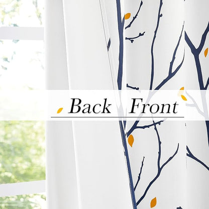 NICETOWN Branch Fall Curtains for Living Room 84 inches Long, Grommet Blackout - Image 4