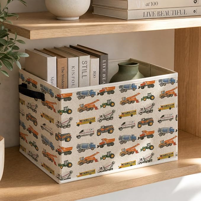 Car Boys Room Nursery Storage Basket - Image 3