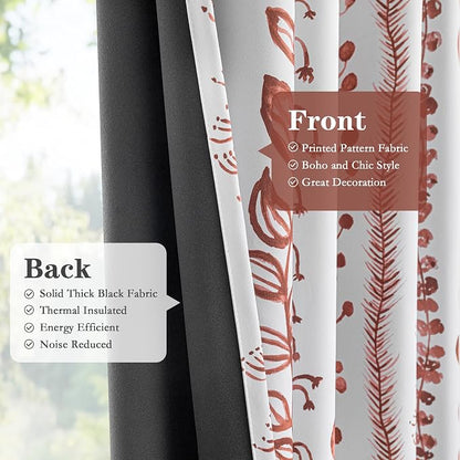 Boho Terracotta Blackout Curtains 63 Inches Long 2 Panels - Image 5