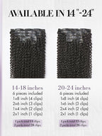 LUVME Invisible Clip ins Hair Extensions Deep Kinky Curly Real Human Hair Remy Hair Clip ins for Women, Natural Human Hair,20 inch 2 Pack 220g 12Pcs, Natural Black