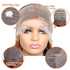 13x4 Highlight Ombre Lace Front Wig Human Hair Pre Plucked 4/27 Honey Blonde HD Glueless Colored Lace Frontal Wigs For Women with Baby Hair 200% Density Body Wave Lace Front Wig (28 Inch)