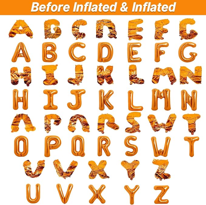 LIOZEOKUN Letter Balloons 16 Inch Alphabet A-Z Mylar Foil Balloons 2 Set - Image 3