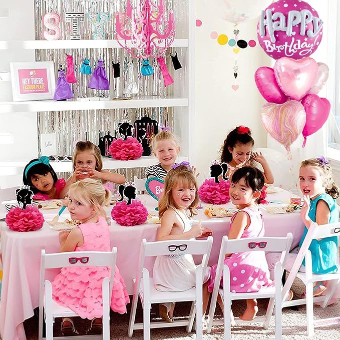 36inch Hot Pink Happy Birthday Foil Balloons Decorations - Image 3
