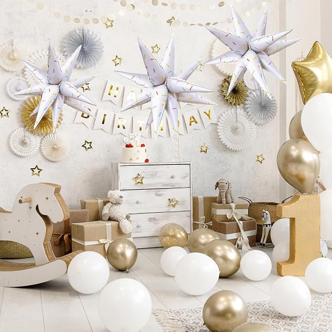ZAKVOOR 60 Pcs Star Balloons 12 Spike Foil Party Decoration Balloons - Image 5