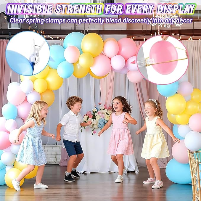 20 Pcs Balloon Arch Clips, 3.5" Plastic Transparent Spring Clamps | - Image 3
