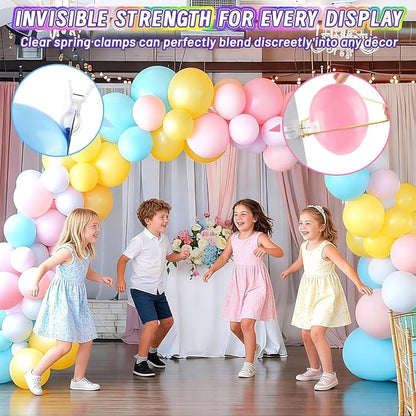 20 Pcs Balloon Arch Clips, 3.5" Plastic Transparent Spring Clamps | - Image 3