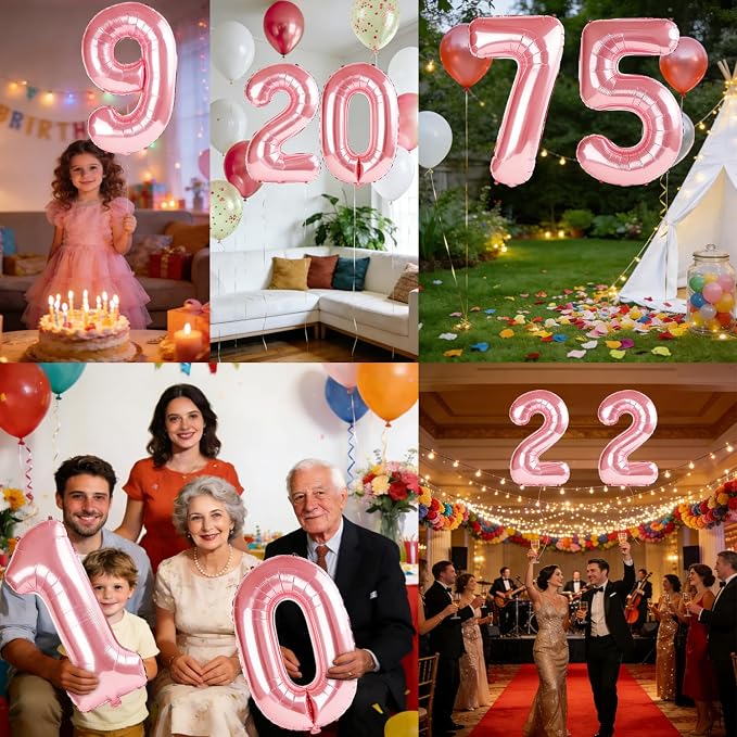 40 Inch Number 75 Balloons for 75th Birthday Party Decorations, 0-100 Jewelry - Image 7