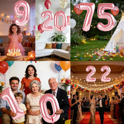 40 Inch Number 75 Balloons for 75th Birthday Party Decorations, 0-100 Jewelry - Image 7