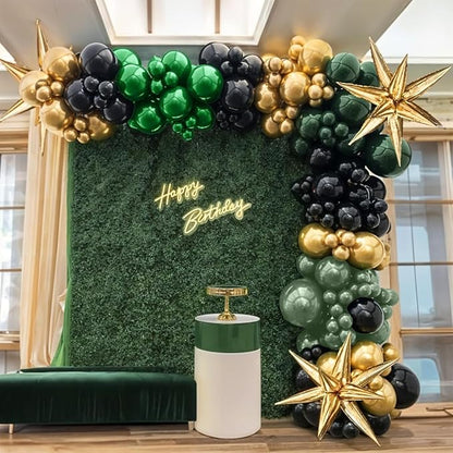 Green and Brown Balloon, Metallic Avocado Tan Chrome Gold Balloons - Image 3