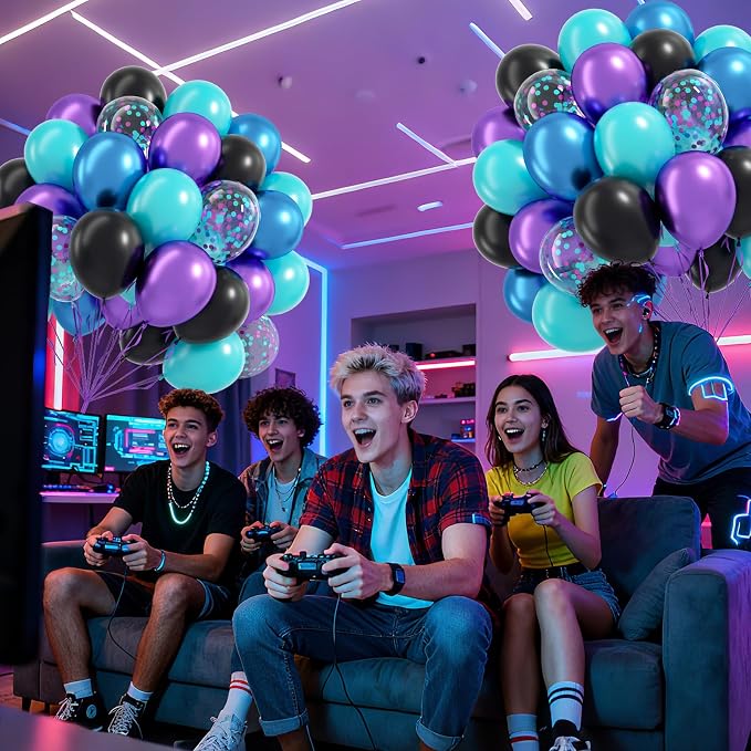 60pcs Blue and Purple Balloons 12inch - Image 7