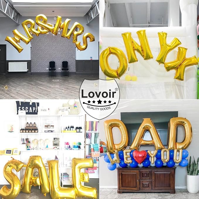 Lovoir 40 Inch Large Gold Letter L Balloons Big Size Jumbo Mylar Foil Helium - Image 6