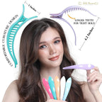 RC ROCHE 6 Pcs Duck Bill Alligator Hair Clips for Women Sectioning Flat Claw Long Thick Hair Inner Teeth Curved Styling Jaw Strong Secure Grip Salon, Large Pastel Multicolor