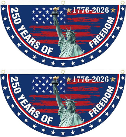 2PCS USA Anniversary 250th Flag, 1.5X3 FT Anniversary Fan Flags, Yard Signs by Unknown