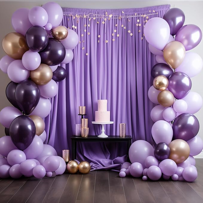 Asee'm Lavender Purple Backdrop Curtains Drapes - Image 6