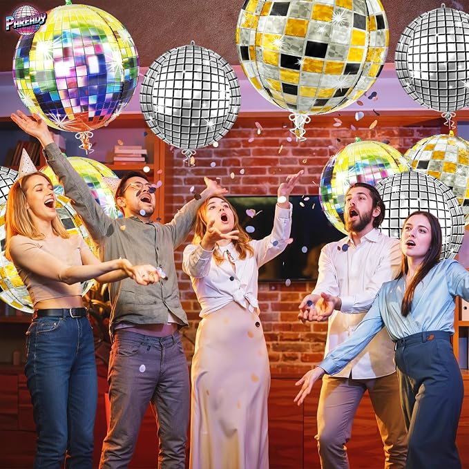 6pcs 22 Inch Colorful Disco Ball Balloons - Image 4