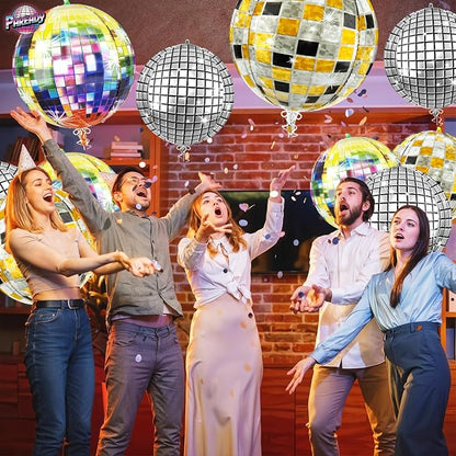 6pcs 22 Inch Colorful Disco Ball Balloons - Image 4
