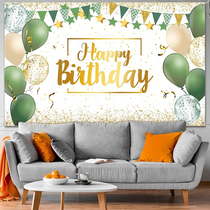 Tatuo Happy Birthday Decorations Backdrop Banner - Image 7