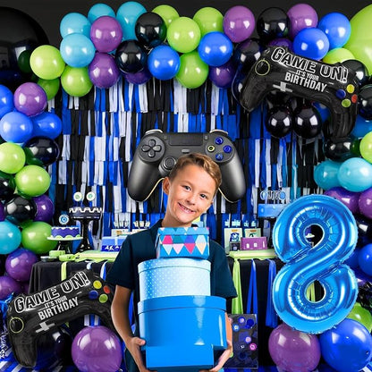 8th Birthday Video Game Balloons Arch Kit, Light Olive Green, Video Game Themed - Image 5